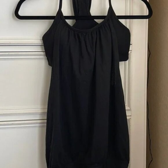Lululemon 2 in 1 Bra Top Sz 4 Black - Picture 1 of 2